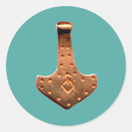 銅トール・ハンマーティール（緑がかった色）の大きな丸いシール ラウンドシール