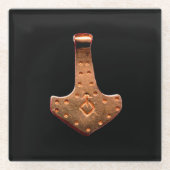 銅トール・ハンマー・ブラック・ガラス・コースター ガラスコースター (正面)