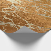 銅ハニーフォキエ金ゴールド大理石光沢のある金属VIP ラッピングペーパー (角)