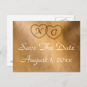 銅ハートの日付の保存 案内ポストカード (正面/裏面)