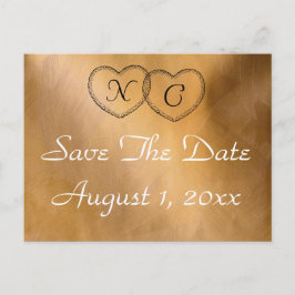 銅ハートの日付の保存 案内ポストカード