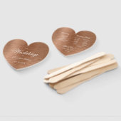 銅ハートエレガントホワイトスクリプト結婚式 プログラム ハンドファン (組立なし)