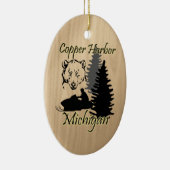 銅ハーバーミシガンスノーモービルベアセラミック セラミックオーナメント (右)