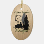 銅ハーバーミシガンスノーモービルベアセラミック セラミックオーナメント (左)