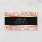 銅バラエレガント金ゴールドグリッタードリップ爪、 ネイル 名刺 (裏面)