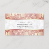 銅バラエレガント金ゴールドグリッタードリップ爪、 ネイル 名刺 (裏面)