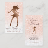 銅バラエレガント金ゴールドグリッター大理石スプレータン 名刺 (正面/裏面)