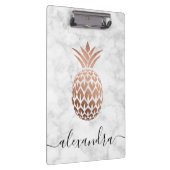 銅バラエレガント金ゴールド白大理石パイナップル クリップボード (右)