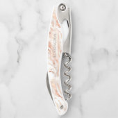 銅バラパーソナライズされた金ゴールド金属大理石 ソムリエナイフ (裏面)