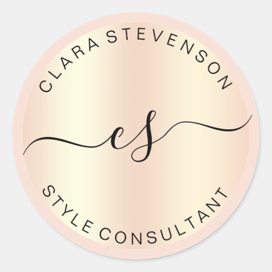 銅バラモダン金ゴールドおよび赤面ピンクコンサルタント ラウンドシール (正面)