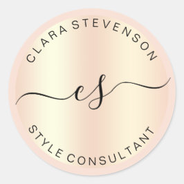 銅バラモダン金ゴールドおよび赤面ピンクコンサルタント ラウンドシール