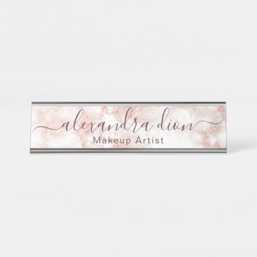 銅バラ金ゴールドエレガントグリッター化粧家 デスクネームプレート (正面)