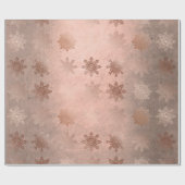 銅バラ金ゴールドクリスマススノーフレークパターン ラッピングペーパー (フラット)