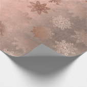 銅バラ金ゴールドクリスマススノーフレークパターン ラッピングペーパー (角)