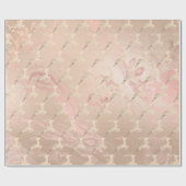 銅バラ金ゴールドクリスマストナカイのパターン大理石 ラッピングペーパー (フラット)