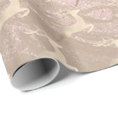 銅バラ金ゴールドクリスマストナカイのパターン大理石 ラッピングペーパー (ロールコーナー)