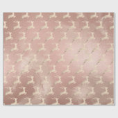 銅バラ金ゴールドクリスマストナカイのパターン大理石 ラッピングペーパー (フラット)