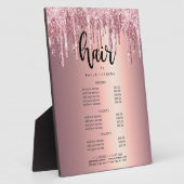 銅バラ金ゴールドグリッタードリップヘアサービス フォトプラーク (側面)