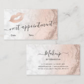 銅バラ金ゴールドグリッター唇マーブルメイクアップアーティスト 予約カード (正面/裏面)