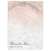 銅バラ金ゴールドグリッター大理石メイクアップアーティスト クリップボード (裏面)