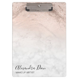 銅バラ金ゴールドグリッター大理石メイクアップアーティスト クリップボード