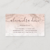 銅バラ金ゴールドグリッター大理石メイクアップアーティスト 名刺 (裏面)