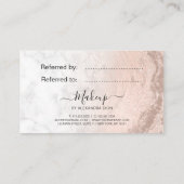 銅バラ金ゴールドグリッター大理石メイクアップアーティスト 紹介カード (裏面)