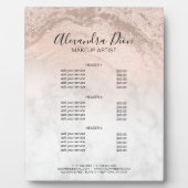 銅バラ金ゴールドグリッター大理石メイクアップサービス フォトプラーク (正面)