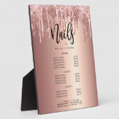 銅バラ金ゴールドグリッター滴下爪、 ネイル フォトプラーク (側面)