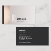 銅バラ金ゴールドストライプスクエアモノグラム 名刺 (正面/裏面)