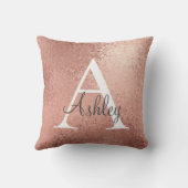 銅バラ金ゴールドスパークルモノグラム名 クッション (裏面)