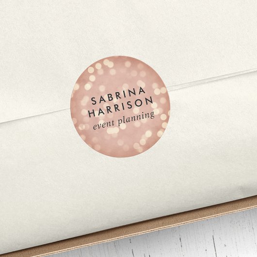 銅バラ《写真》ぼけ味 |/パーソナライズされたビジネス名 ラウンドシール