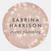 銅バラ《写真》ぼけ味 |/パーソナライズされたビジネス名 ラウンドシール (正面)