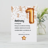 銅バルーン1st誕生日招待状 招待状 (スタンド正面)