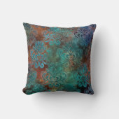 銅パティナラステッドダマスク クッション (正面)