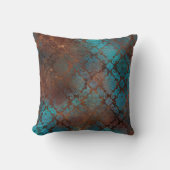 銅パティナラステッドダマスク クッション (正面)