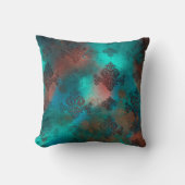 銅パティナラステッドダマスク クッション (正面)