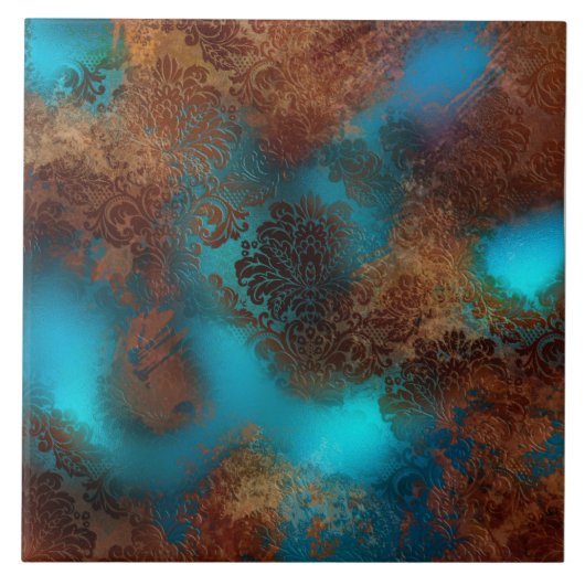 銅パティナラステッドダマスク タイル (正面)