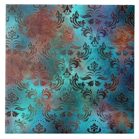 銅パティナラステッドダマスク タイル (正面)