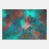 銅パティナラステッドダマスク ラッピングペーパーシート (正面2)