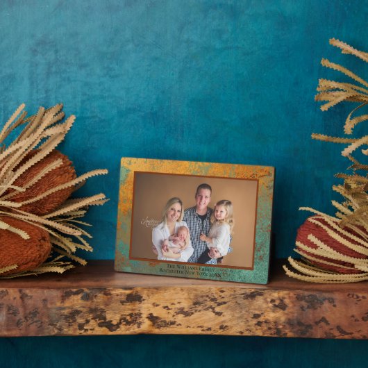 銅パティナ名パーソナライズされた写真プラーク フォトプラーク (側面)