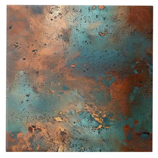 銅パティナ金素朴属セラミックタイル タイル (正面)