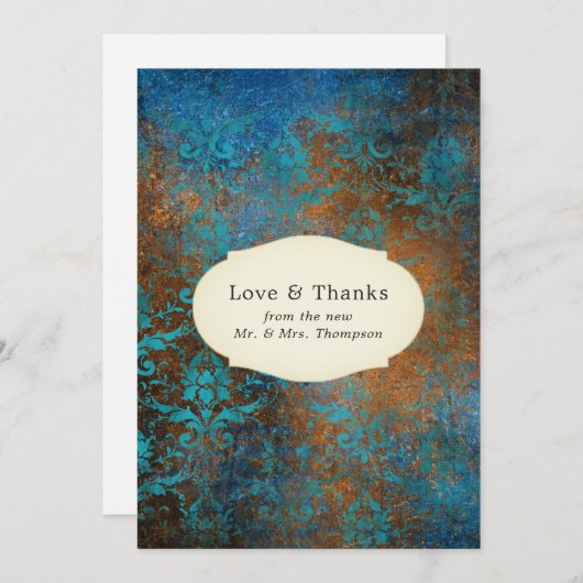 銅パテグランジィナとターコイズサンキューカード サンキューカード (正面/裏面)