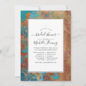 銅パテグランジィナ&ティール(緑がかった色)バーチャルブライダルシャワー 招待状 (正面)