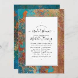銅パテグランジィナ&ティール（緑がかった色）バーチャルブライダルシャワー 招待状