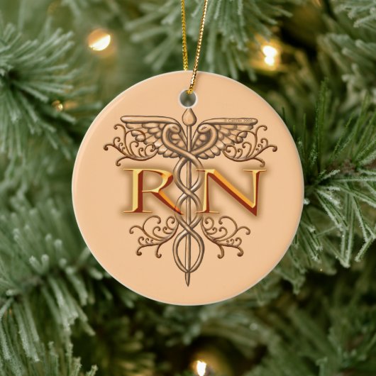 銅ファンシーカドゥセウスRNナース セラミックオーナメント (ツリー)