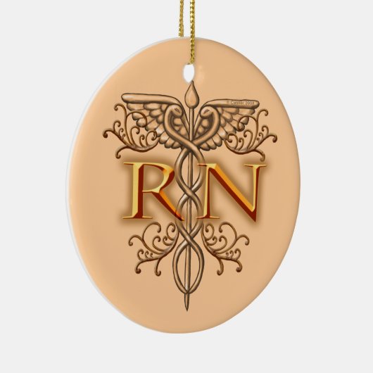銅ファンシーカドゥセウスRNナース セラミックオーナメント (右)