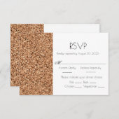 銅フェイクグリッターウェディングRSVPカード 出欠カード (正面/裏面)