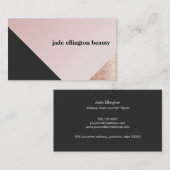 銅フェイクシークイン黒とピンクの対角線美しい 名刺 (正面/裏面)