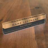 銅フェイクブロンズ黒エレガントモダンお洒落 デスクネームプレート (側面)